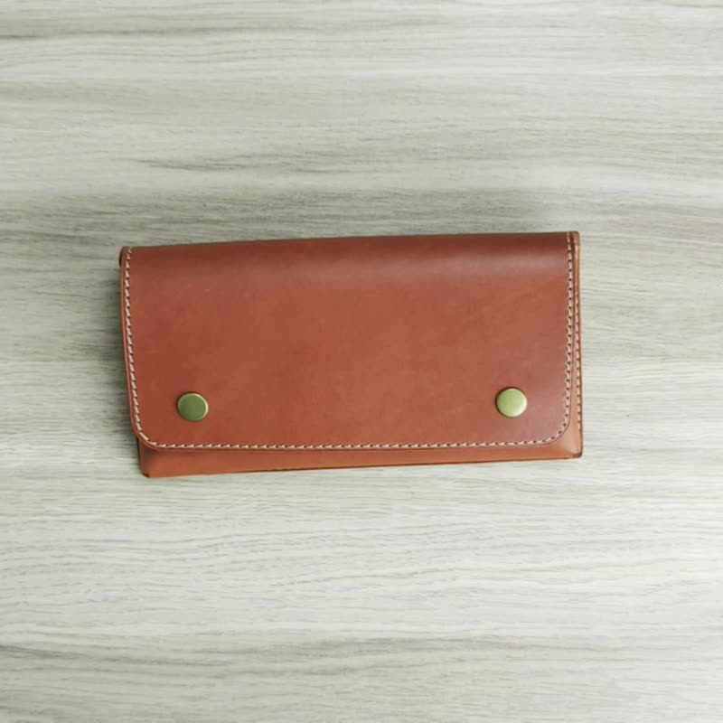 Mobile Phone Bags | Handmade Leather Goods | Customized Gifts | Vegetable Tanned Leather - Horizontal Waist Hanging Mobile Phone Case - Phone Cases - Genuine Leather Brown