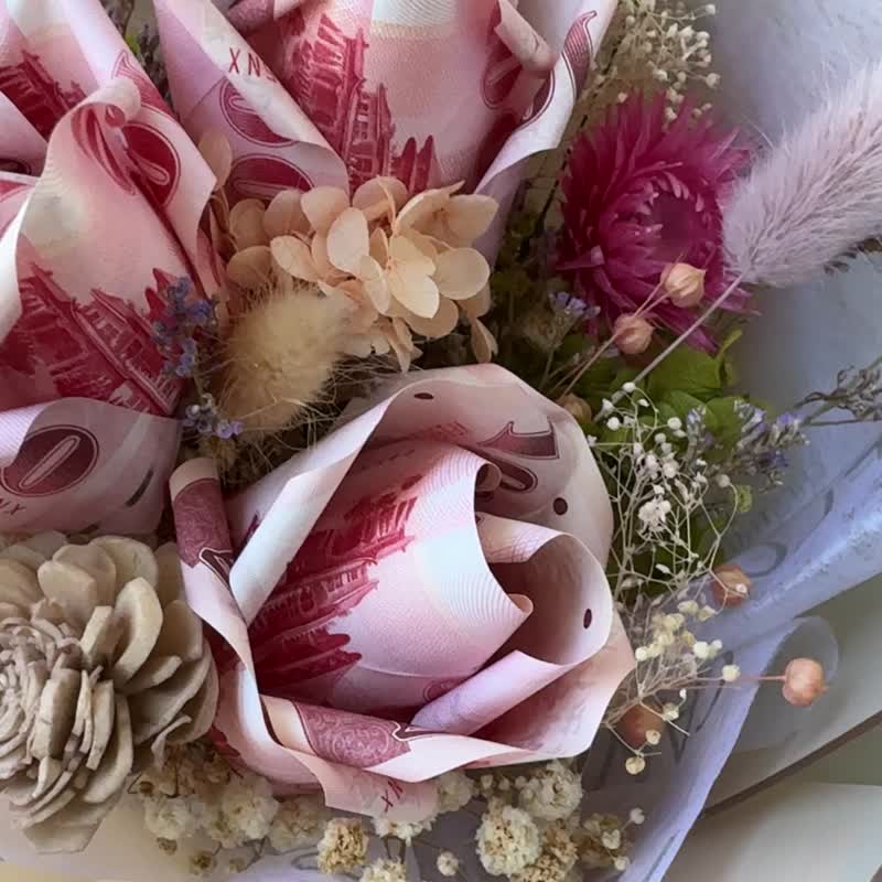 On Chinese Valentine's Day, if you have money, spend money and spend three flowers to express I love you. It does not include the cost of real money. - Dried Flowers & Bouquets - Paper Pink