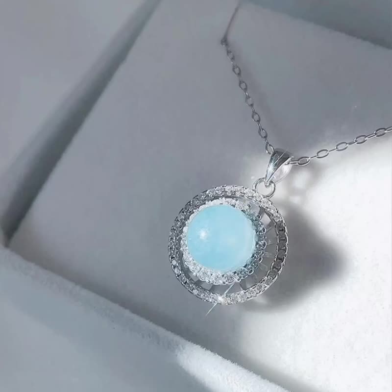 織妍CHIYEN 時來運轉丨輕旋系列・天然石純銀項鍊 交換禮物/送禮 - 項鍊 - 純銀 白色