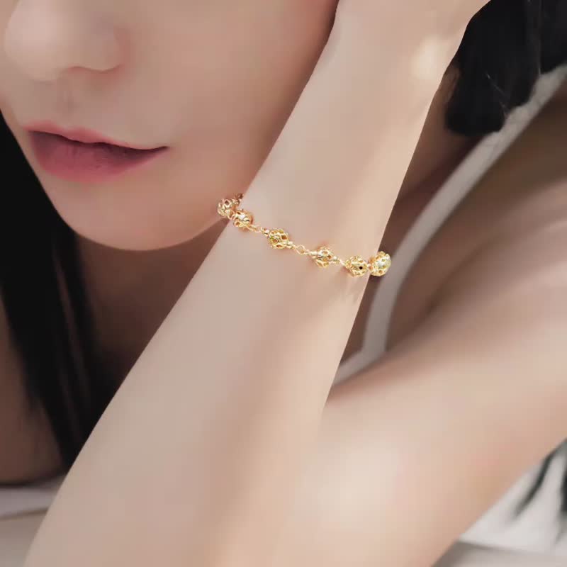 沉靜手鍊 14k注金 - 手鍊/手環 - 銅/黃銅 金色