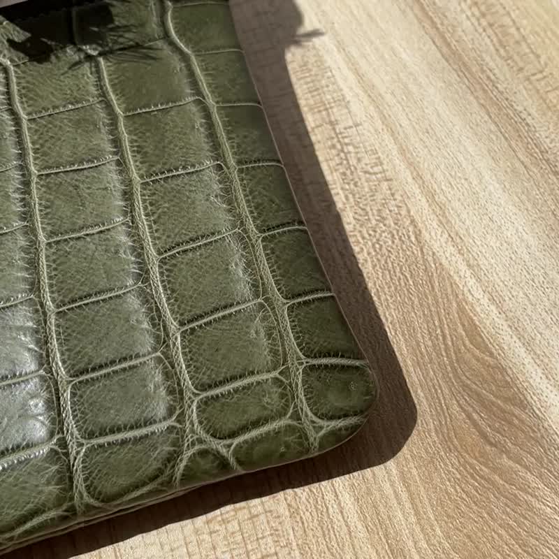 ハンドメイドのヨーロピアンクロコダイルレザージッパーバッグ - 財布 - 革 多色