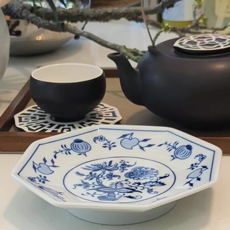 布拉格高堡經典八角淺盤-19.5CM / 新婚成家送禮 - 盤子/餐盤/盤架 - 瓷 白色