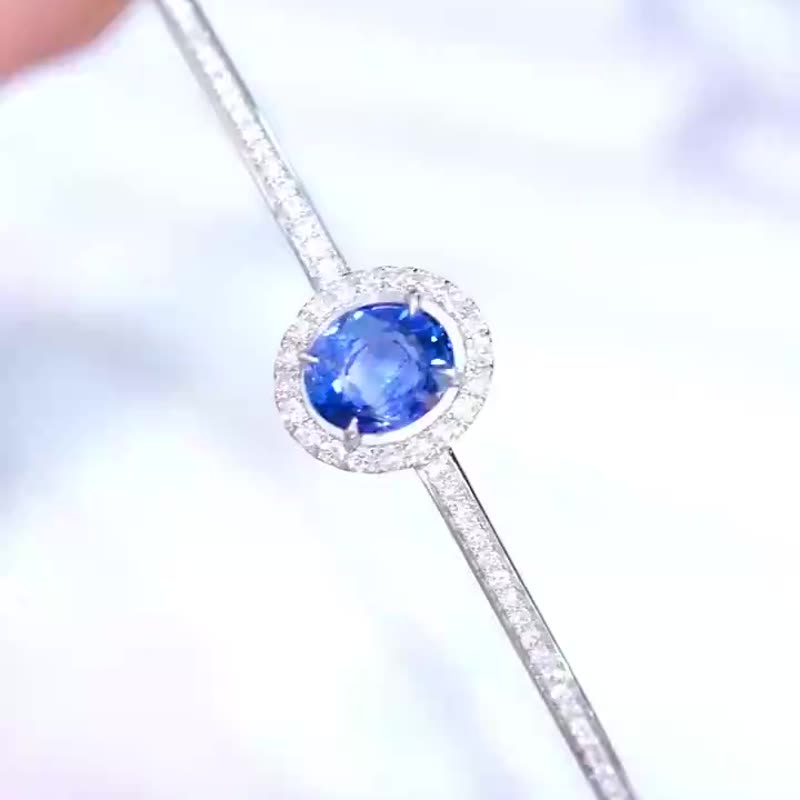 無燒藍寶石手鐲  1.19克拉 - 手鍊/手環 - 寶石 