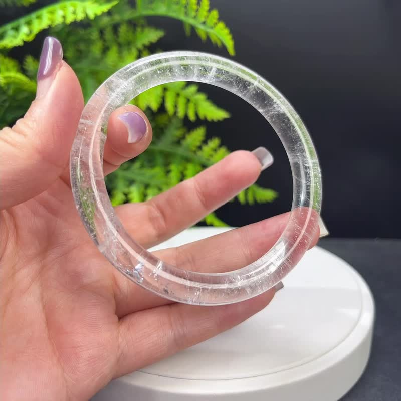 冰透 白水晶手镯 62MM 彩虹光 白色水晶手環 提高靈氣 激發潛能 - 手鍊/手環 - 水晶 白色