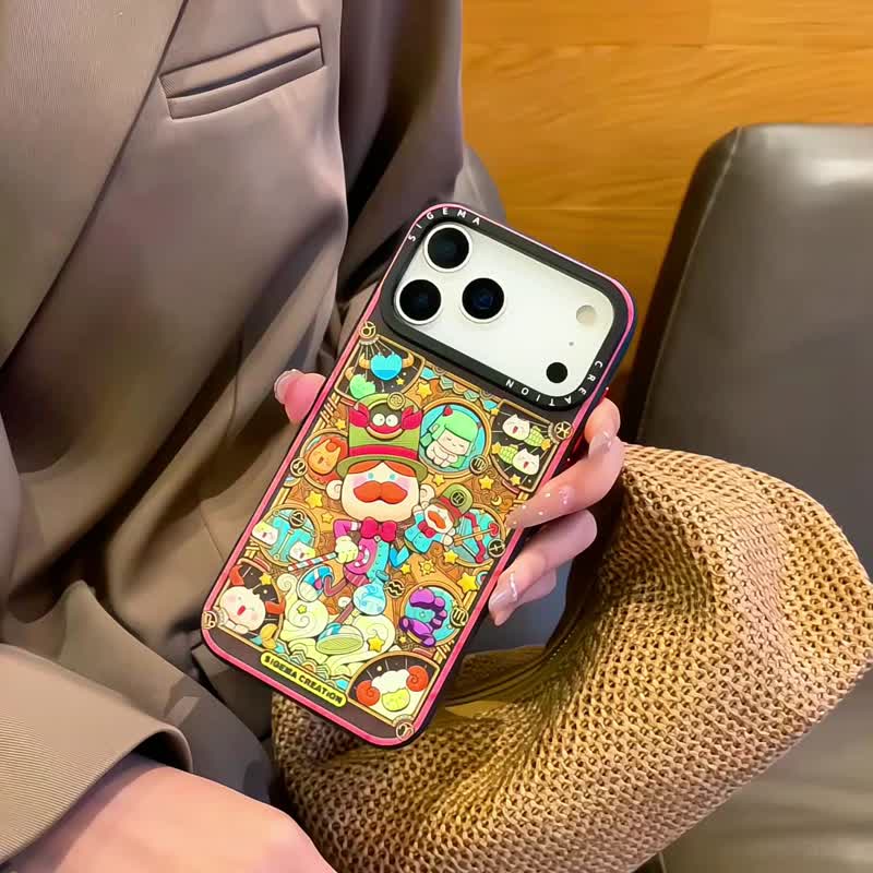【隱藏式磁吸】狂奔的包子插畫鋁合金按鍵全磨砂防摔防刮iPhone17 - 手機殼/手機套 - 塑膠 多色