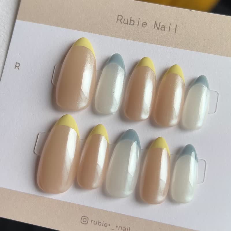 rubie晨光法式-鏡面微光-手工穿戴甲 - 其他 - 其他材質 