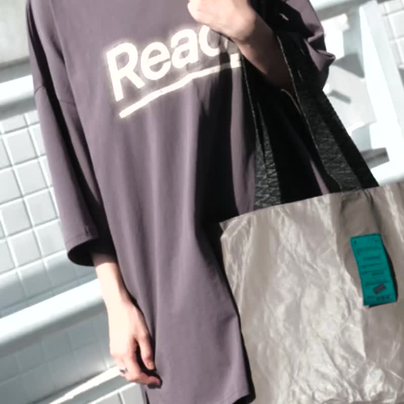 [In stock] Miyansol Korean wrinkled tote bag-bamboo charcoal berry shipping item - Messenger Bags & Sling Bags - Paper Black