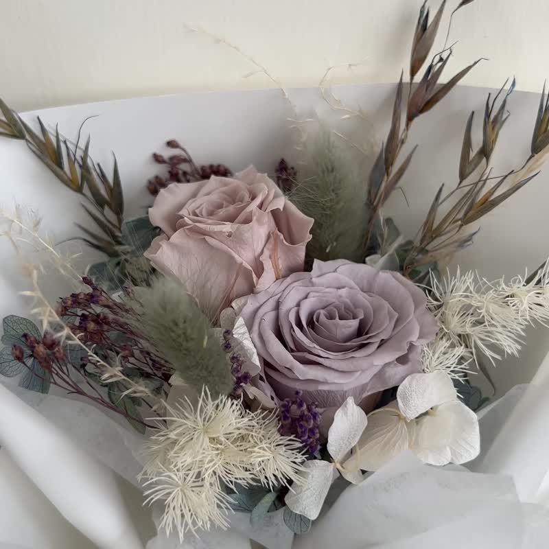 【永生玫瑰花花束】• 情人節/永生玫瑰花/永生玫瑰花花束/玫瑰花 - 乾燥花/永生花 - 植物．花 紫色
