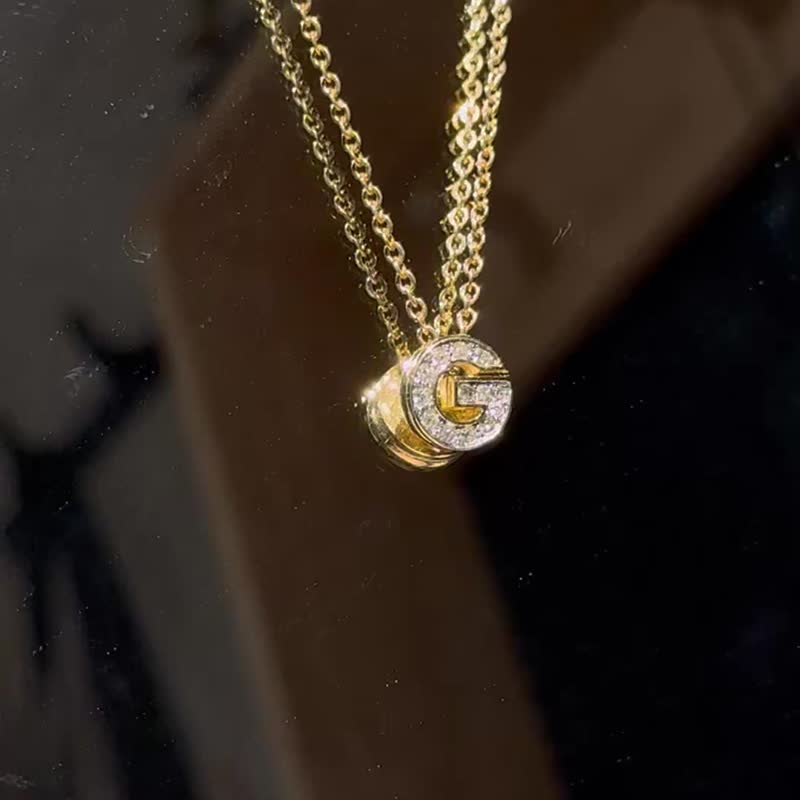 中古正品 Givenchy 紀梵希 G logo 萊茵石 項鍊 鎖骨鍊 禮物 - 項鍊 - 其他金屬 金色