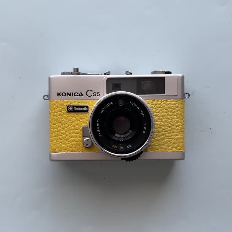【整修試拍 可正常使用】Konica C35 35mm 底片相機－檸檬黃 - 相機/拍立得/底片相機 - 其他金屬 黃色