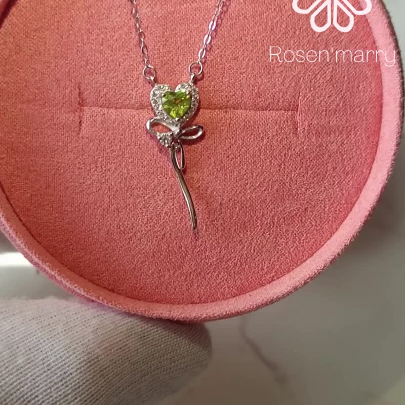 Natural Peridot Necklace Sterling silver 925. - 項鍊 - 純銀 綠色