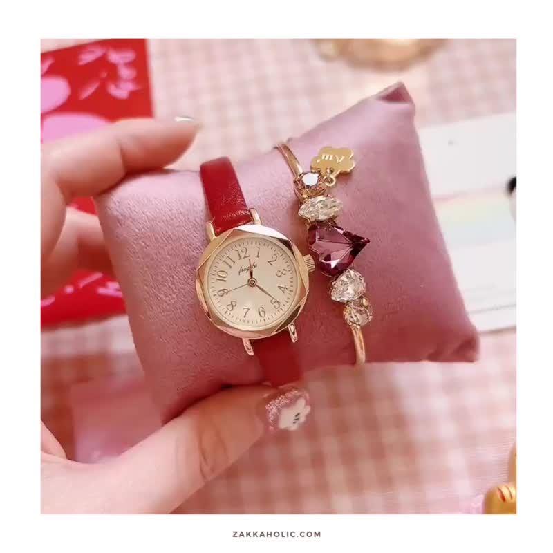 畢業禮物 免運 Vintage Hexagon Watch 防水六角形復古手錶 財 - 女錶 - 其他材質 黑色
