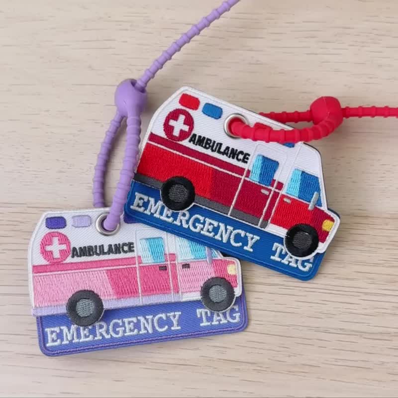 Emergency contact tag - ป้ายสัมภาระ - งานปัก 