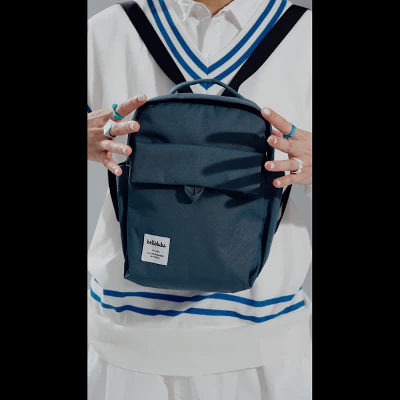 CARTER JR. ECO Mini Daypack, Cute Small Backpack Purse Phone Bag (Saxony Blue) - กระเป๋าเป้สะพายหลัง - วัสดุอีโค สีน้ำเงิน