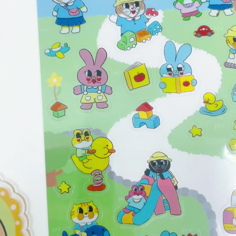Bubuworld Kindergarten Series Transparent Sticker Pack ver.2 - Stickers - Plastic 