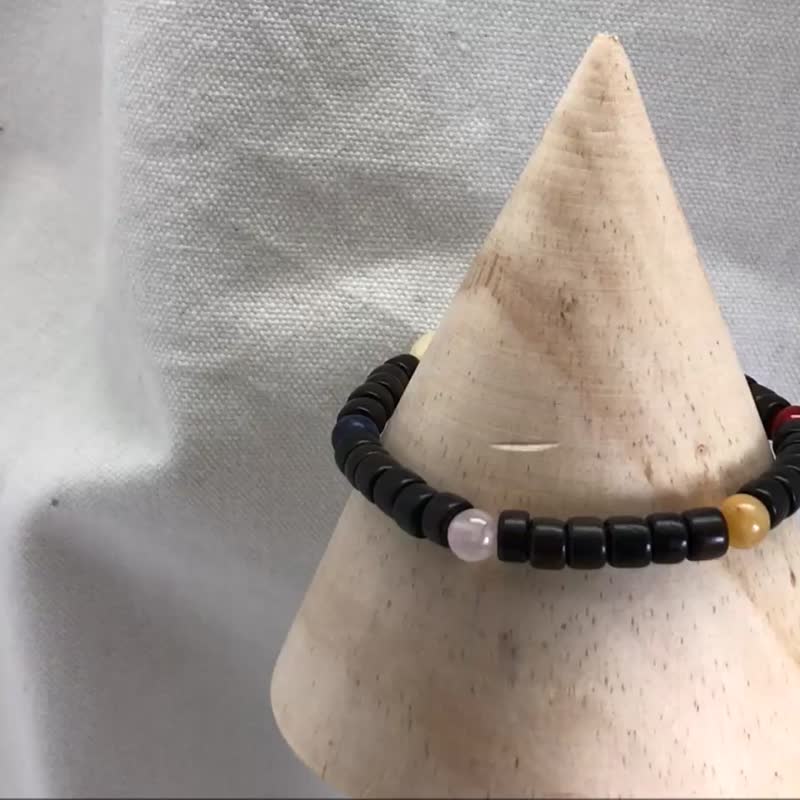 Customized Blessing Bracelet Beads Precious Stones Topaz Ebony for Men Ladies - สร้อยข้อมือ - เครื่องเพชรพลอย สีเหลือง
