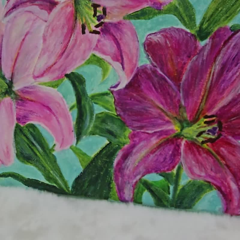 壓克力畫/藝術/原創手繪【百合盛開】30×30裝飾掛畫 - 擺飾/家飾品 - 壓克力 