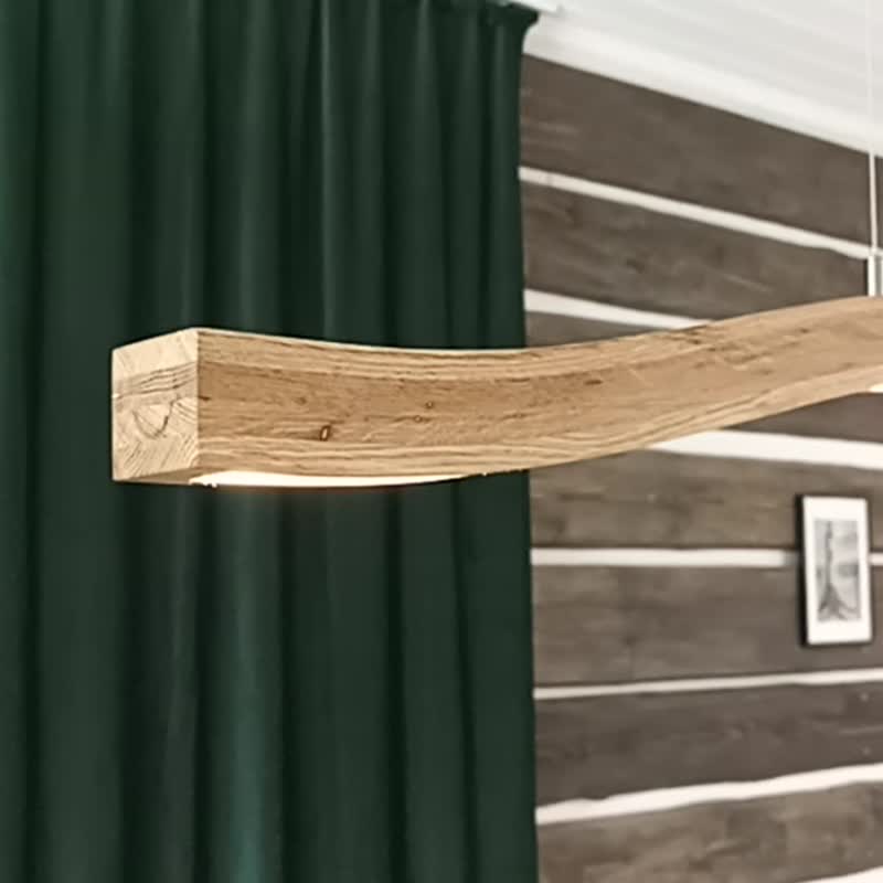 Wood pendant light dining room Modern pendant light fixture Wood hanging lamp - โคมไฟ - ไม้ 