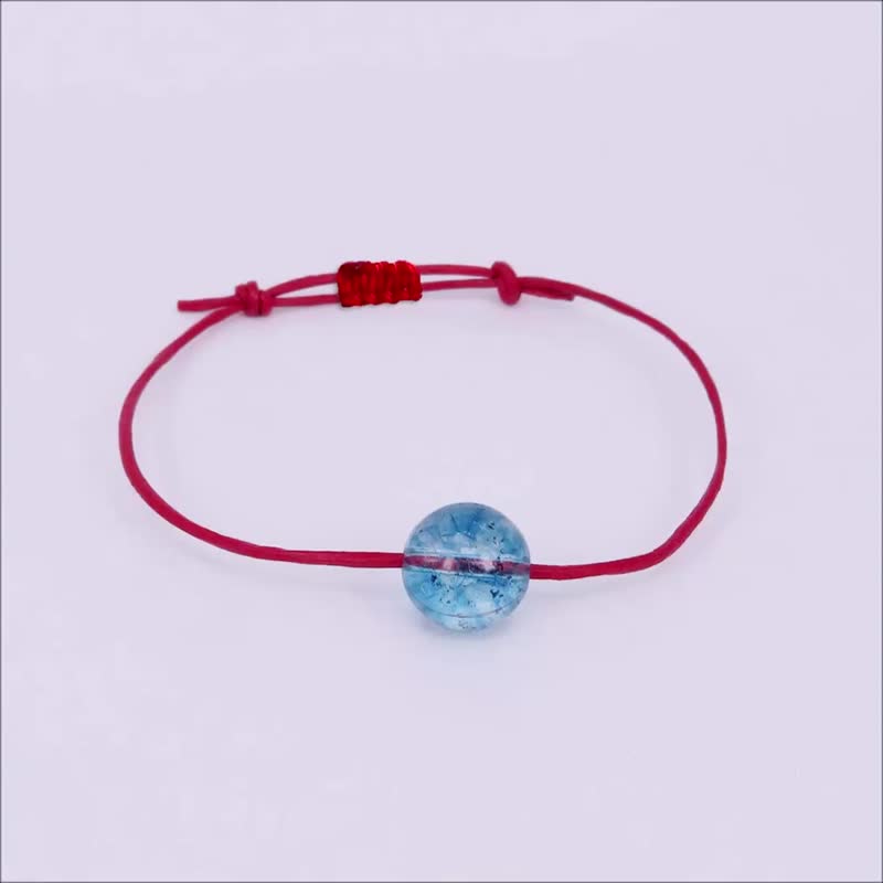 Kyanite September Birthstone Lucky Red Leather Bracelet Adjustable Slip Knots - สร้อยข้อมือ - เครื่องเพชรพลอย สีเขียว