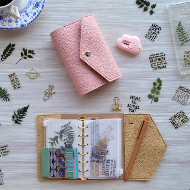 2025 Planner A7 Handcrafted Planner Bullet Journal 12 Journaling Supplies Pink - สมุดบันทึก/สมุดปฏิทิน - หนังเทียม สึชมพู