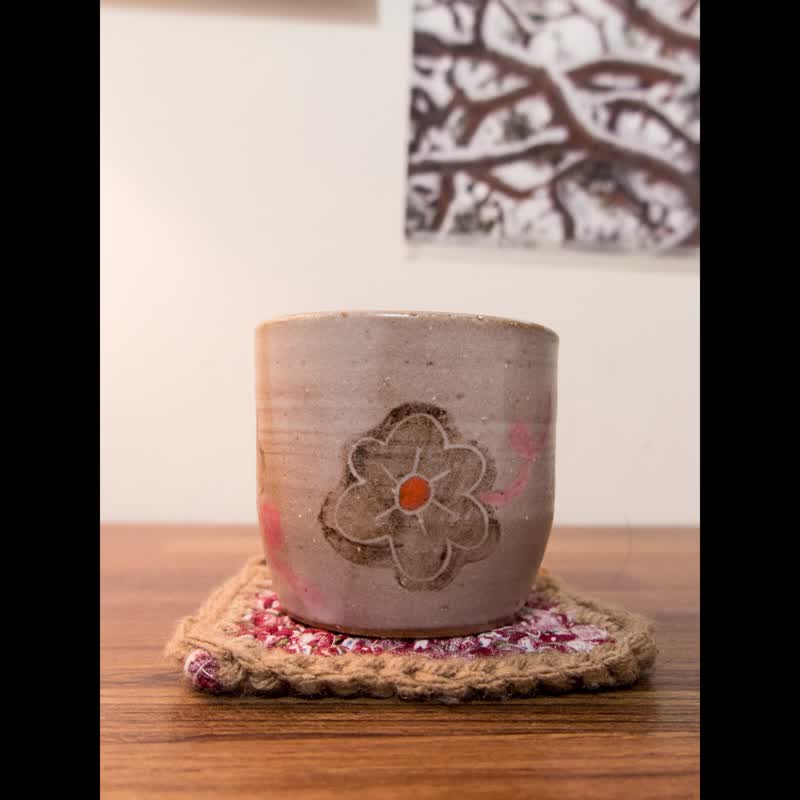 霧裏看花陶作茶杯 - 茶壺/茶杯/茶具 - 陶 卡其色