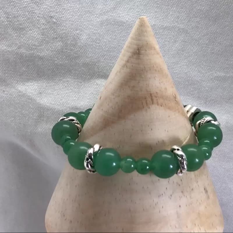Lucky You Stretch Bracelet Aventurine Beads Precious Stones for Men Ladies - Bracelets - Gemstone Green
