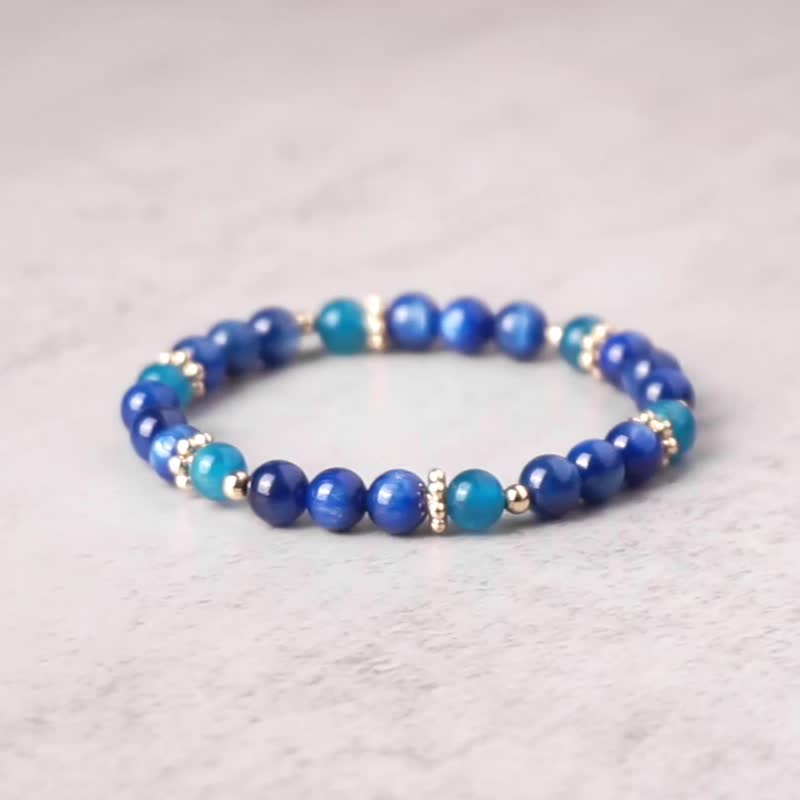 Light Design Series // Stone Blue Stone Bracelet // Communicate and express wisdom and insight - Bracelets - Semi-Precious Stones Blue