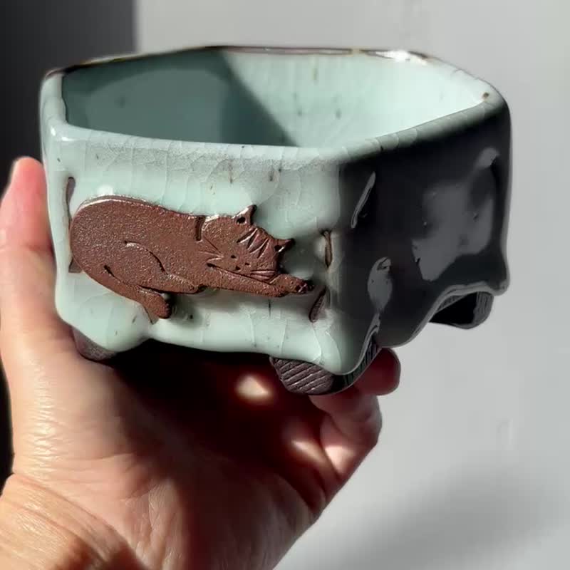 z z Zの貓 / 六角茶碗 / 陶 - 茶壺/茶杯/茶具 - 陶 透明