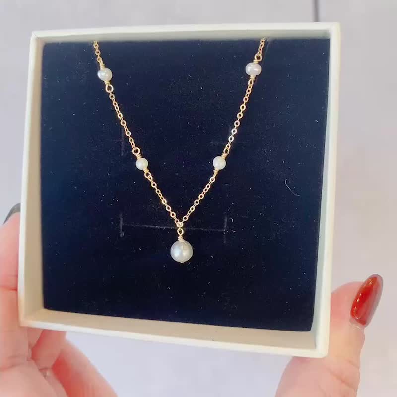 Akoya Seawater Pearl Necklace│14KGF Pearl Necklace - Necklaces - Pearl White