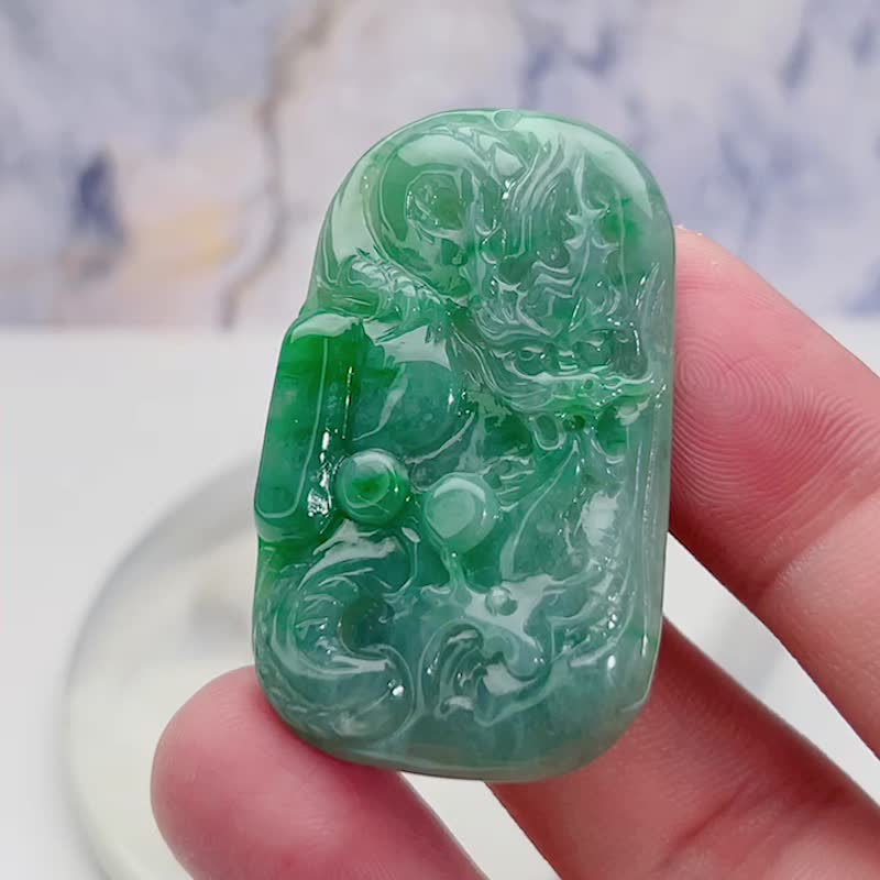 Ice Piaoyang Green Jade Cologne | Natural Jadeite A | Gift - Charms - Jade Green