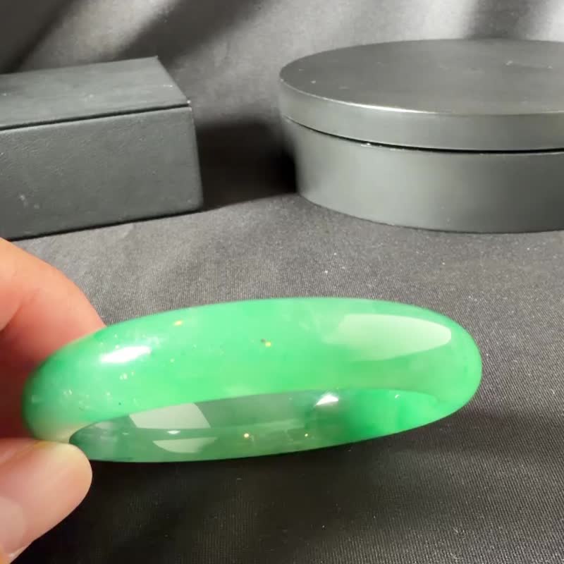 近滿色非洲翠手鐲 2612 #17.7 - 手鍊/手環 - 玉石 綠色