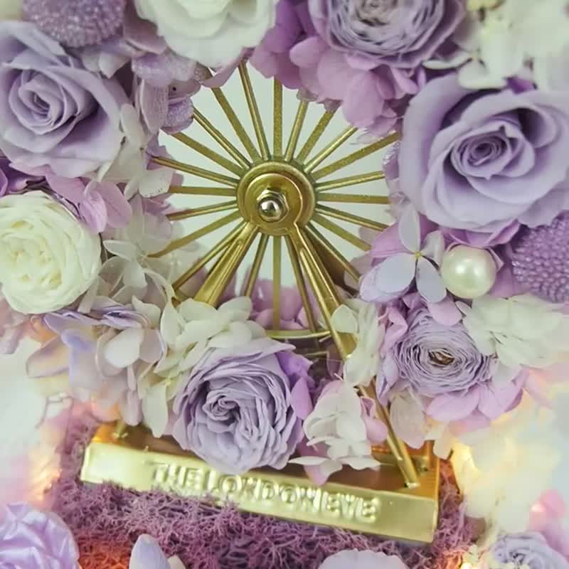 Limited time offer Valentine’s Day gift Leaflorist Japanese Preserved Flower Ferris Wheel (L size) - Dried Flowers & Bouquets - Plants & Flowers Purple