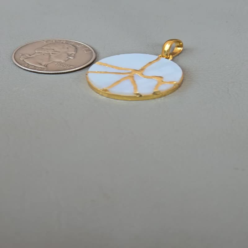 金繼蛋白石項鍊 22K鍍金銀飾 手工製作 日本珠寶 - 項鍊 - 半寶石 
