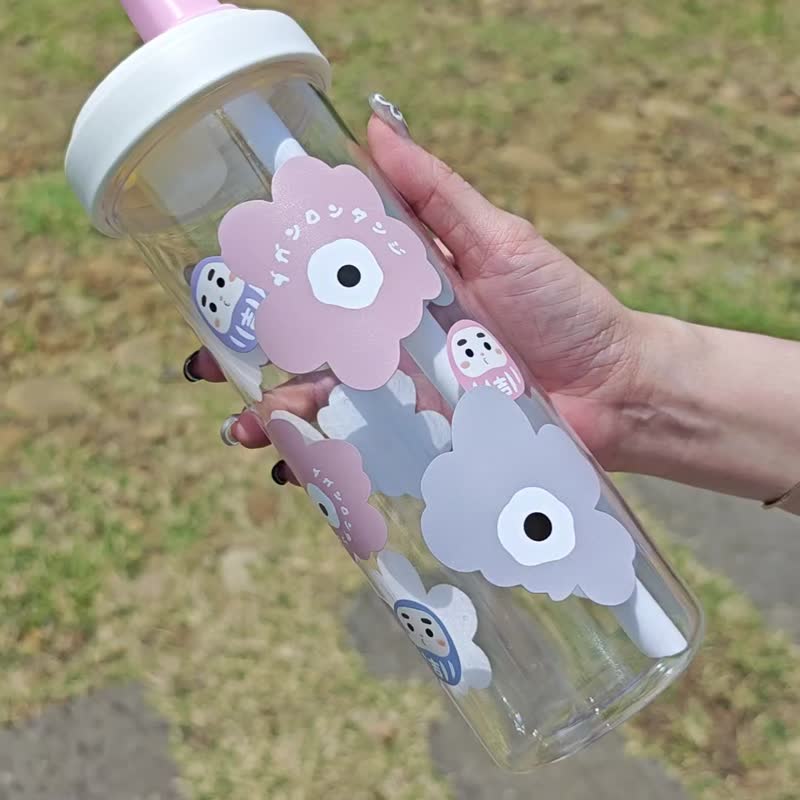 隆探吉花花透明水杯 環保杯 塑膠杯 - 水壺/水瓶 - 其他材質 
