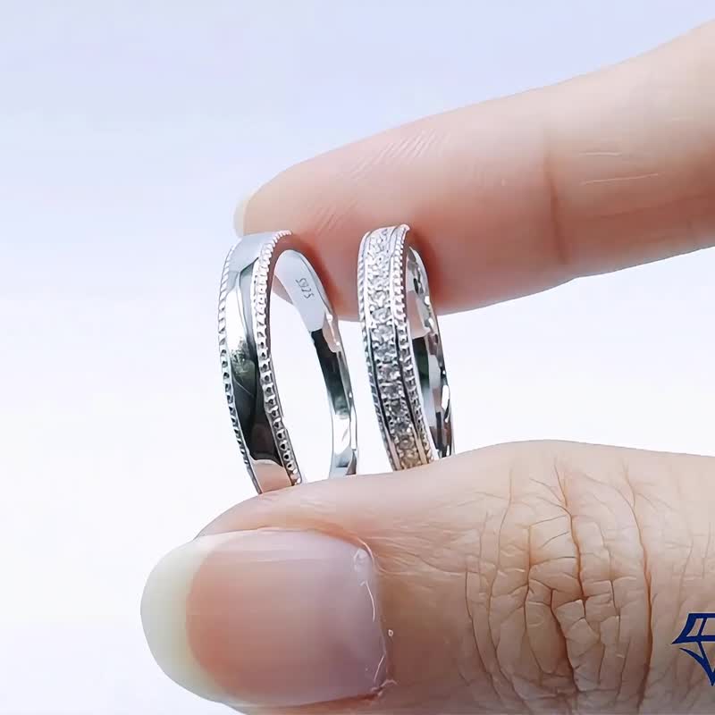 莫桑石 莫桑鑽 維納斯對戒 台北門市 客製化訂製白金 - 戒指 - 其他材質 