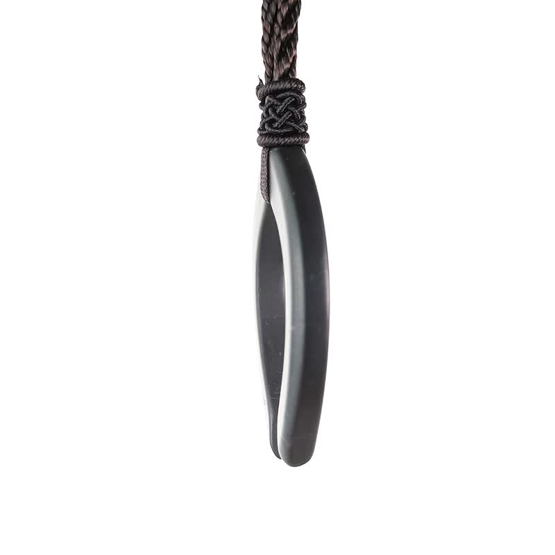Shungite Yoni Necklace - Necklaces - Stone Black
