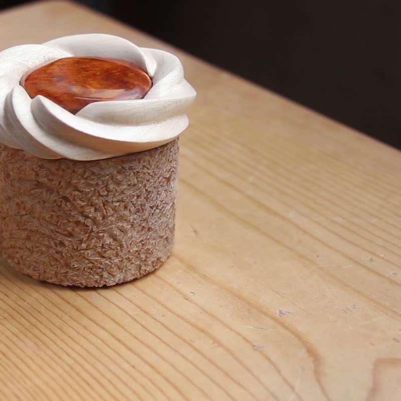 Log Realistic Yellow Plum Blossom Basket Cake - Items for Display - Wood Orange