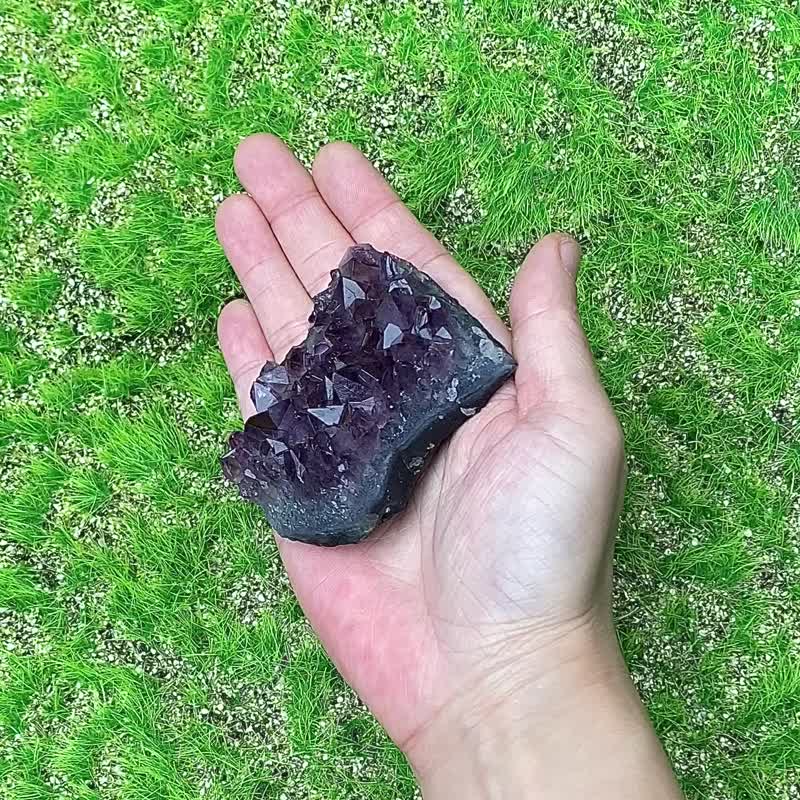 天然原皮原礦小紫晶簇 紫水晶 家居 辦公室 療癒 擺件 消磁淨化 - 其他 - 水晶 紫色