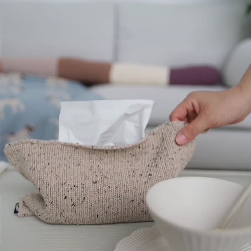 Wool tissue bag hanging paper bag guest restaurant bedroom decorative tissue box - กล่องทิชชู่ - ขนแกะ 