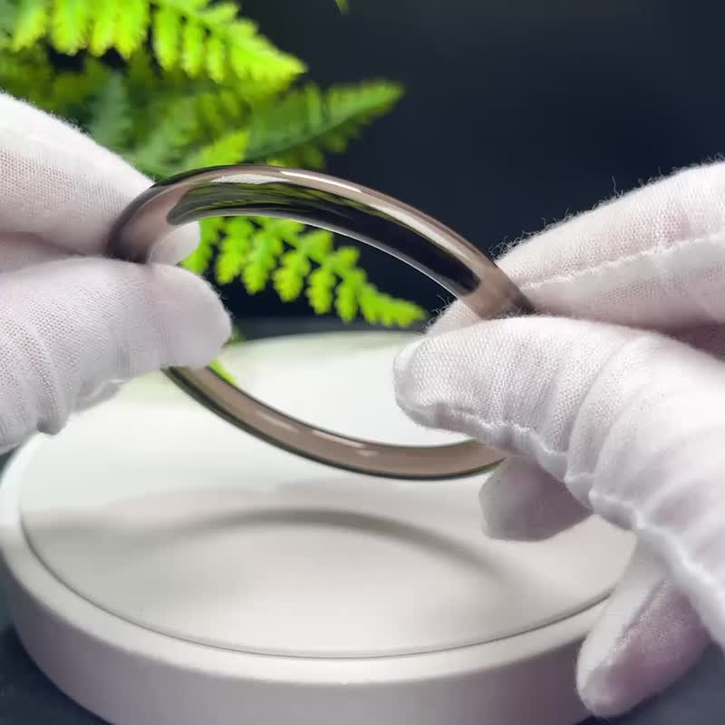 高品質 玻璃體茶晶手鐲 61MM 冰透仙女條煙晶手環 魅力美好平穩 - 手鍊/手環 - 水晶 