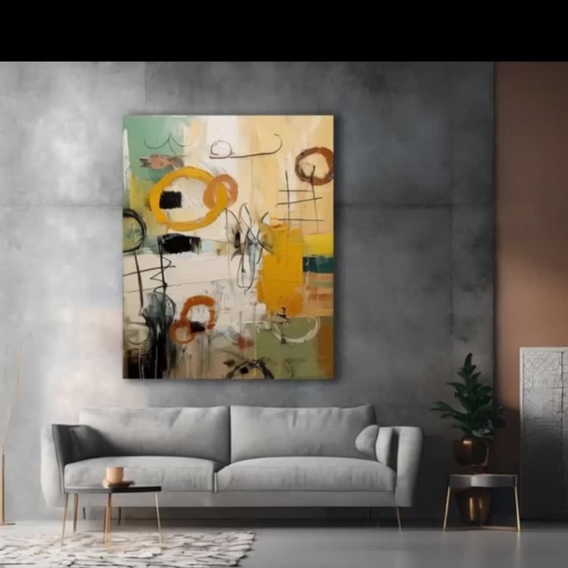 10080 Abstract Painting - Frameless Painting | Decorative Painting | Oil Painting | Hanging Painting | Interior Design | Housewarming Ceremony - โปสเตอร์ - วัสดุอื่นๆ หลากหลายสี