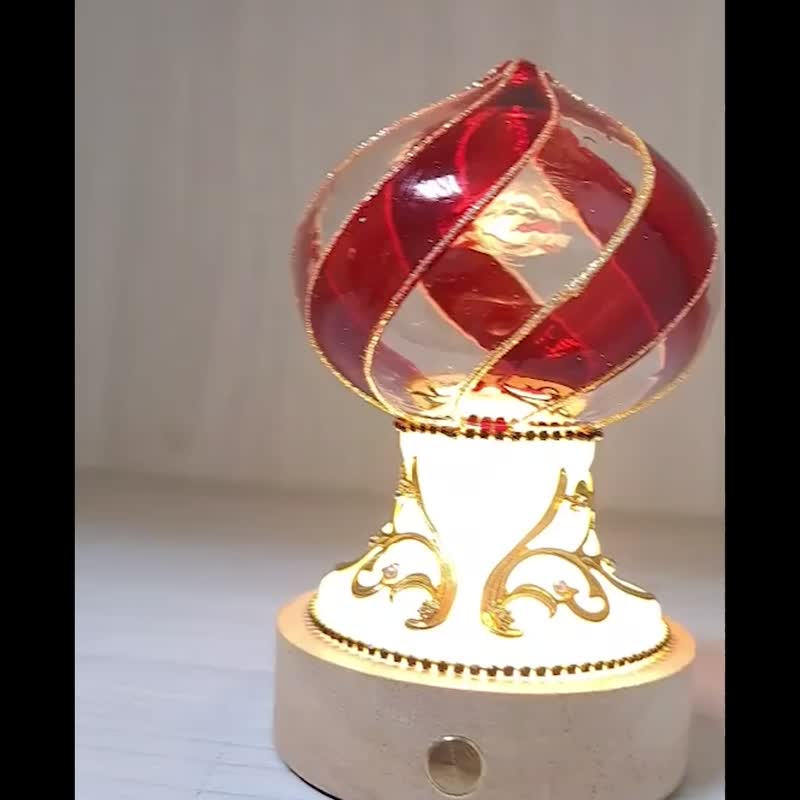【典華優惠券】~波斯水晶球LED小夜燈(觸控開關+充電式) - 燈具/燈飾 - 玻璃 紅色