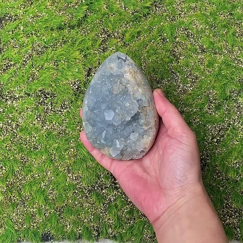 天然原礦清新天青石 藍水晶 療癒 淨化 辦公室 風水擺件 快速出貨 - 擺飾/家飾品 - 水晶 藍色