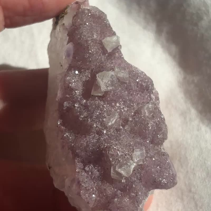 烏拉圭 軟糖 二次結晶 多個小花球 紫晶簇 紫晶花 彩晶簇 水晶簇 - 擺飾/家飾品 - 水晶 紫色
