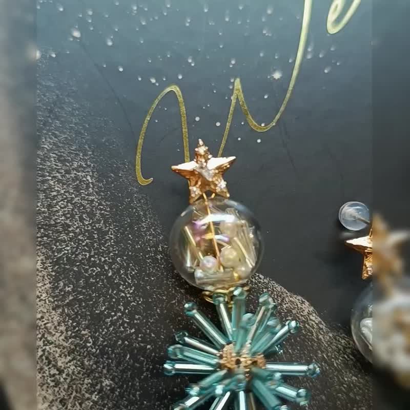 1KM Fireworks Fantasy•Firework Glass Bubble Ball Earrings-3 Colors - ต่างหู - แก้ว 