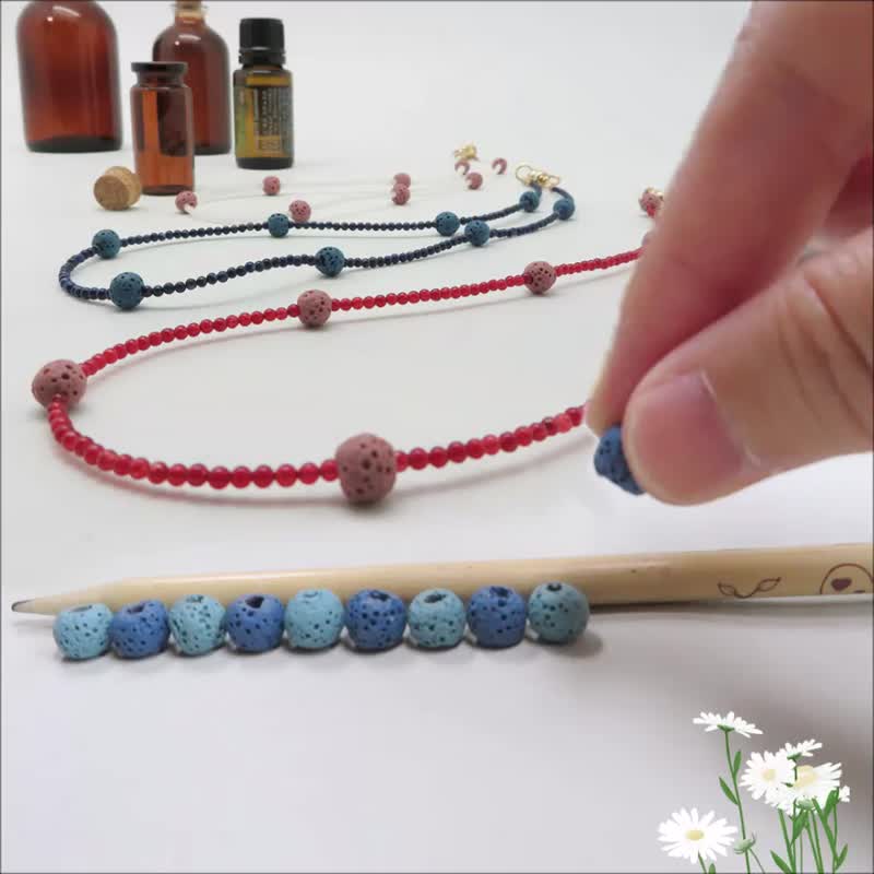 DIY Pack Birthstone Necklace by Month Aroma Rock Magnetic Buckle Tutorial Video - งานโลหะ/เครื่องประดับ - เครื่องเพชรพลอย หลากหลายสี