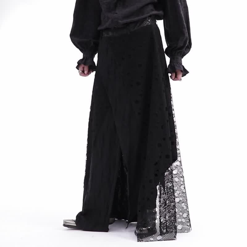 異教徒武士做舊網紗針織戰裙 - 裙子/長裙 - 其他材質 黑色