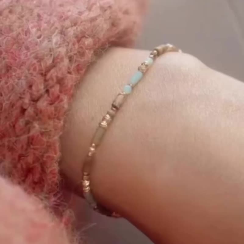 手環 天然石 天河石 文化石 - 彩虹糖- - 手鍊/手環 - 半寶石 橘色