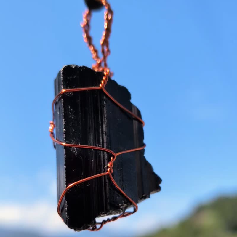 黑碧璽項鍊 - 項鍊 - 寶石 黑色