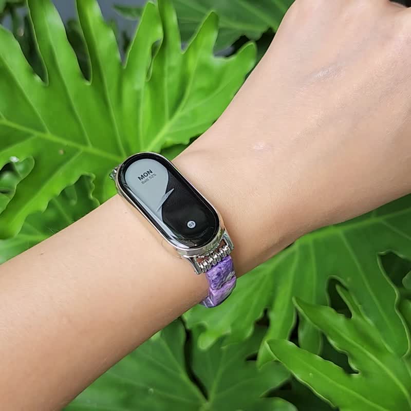 頂級紫龍晶 Android 智慧手錶 小米 Apple Watch 寶石錶帶 禮物 - 錶帶 - 寶石 紫色